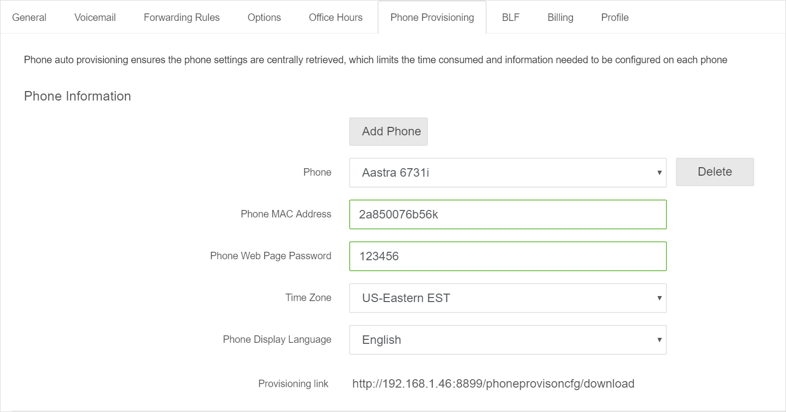 Add Aastra IP Phone into PortSIP PBX