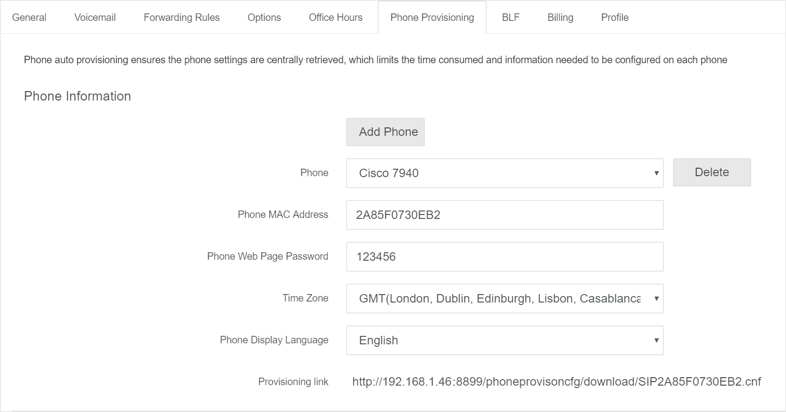 Add Cisco 79xx IP Phone into PortSIP PBX