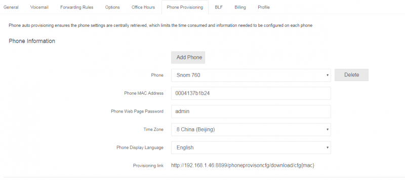 Add SNOM IP Phone into PortSIP PBX